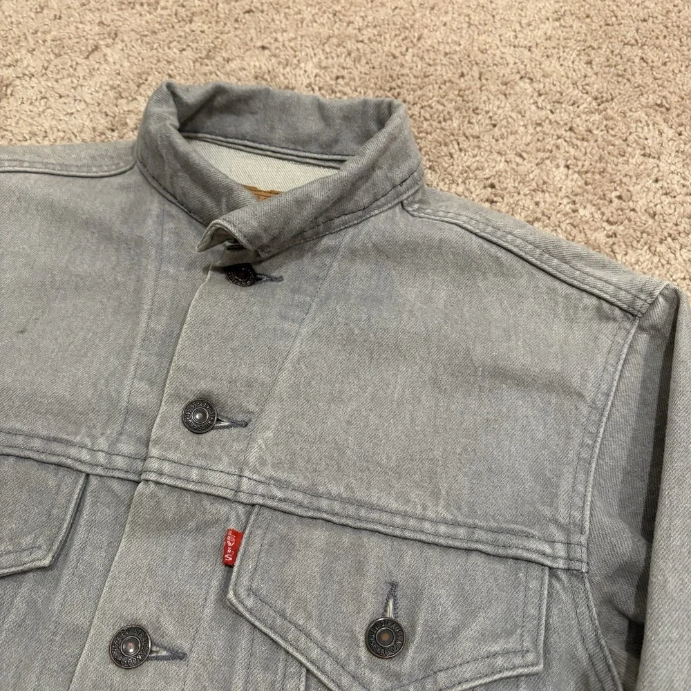 Vintage 80s Levi's Type III Trucker Jacket Mens 38 Gray Denim USA 70506-0257